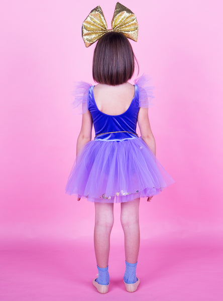Gold Glitter Tutu Dress - Lilac