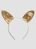 Gold sparkly rabbit ear headband
