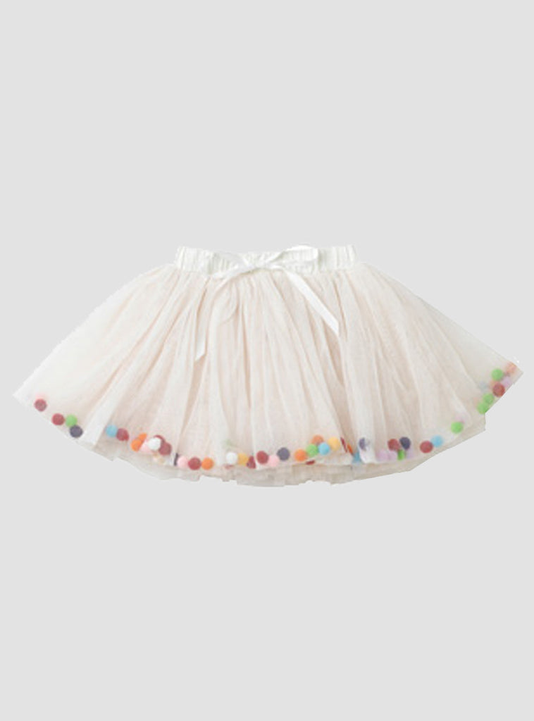 Celebration Cream Pom Pom Skirt
