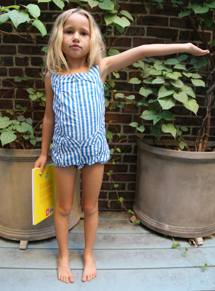 Lola Powder Blue Stripe Playsuit