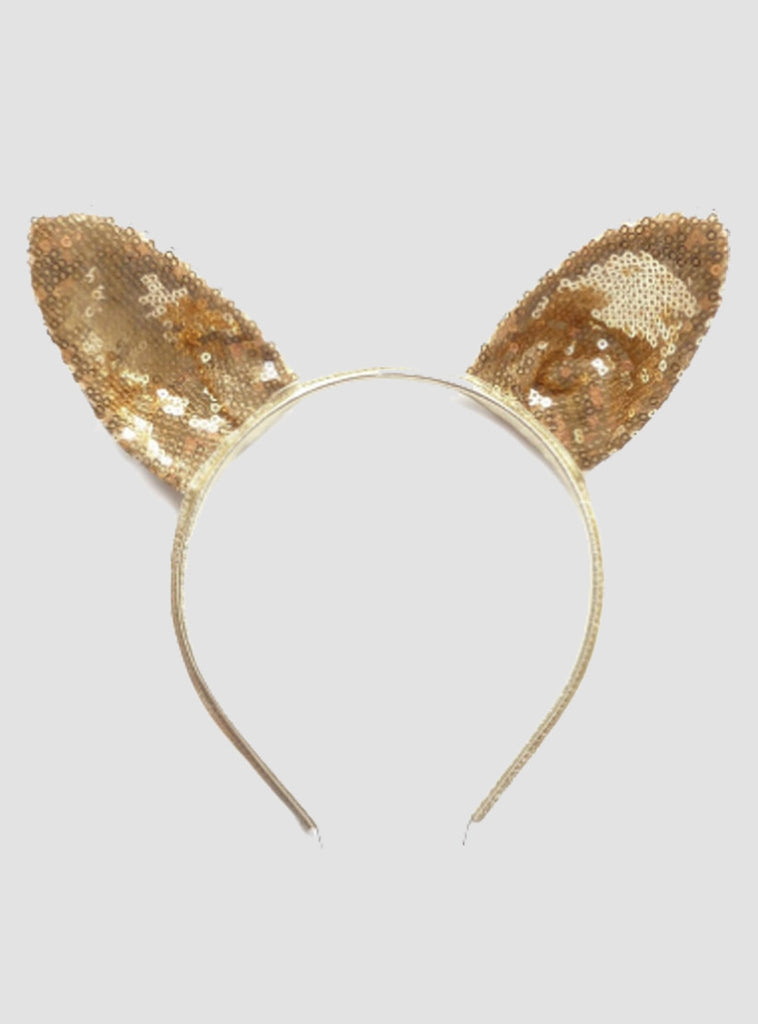 Gold sparkly rabbit ear headband